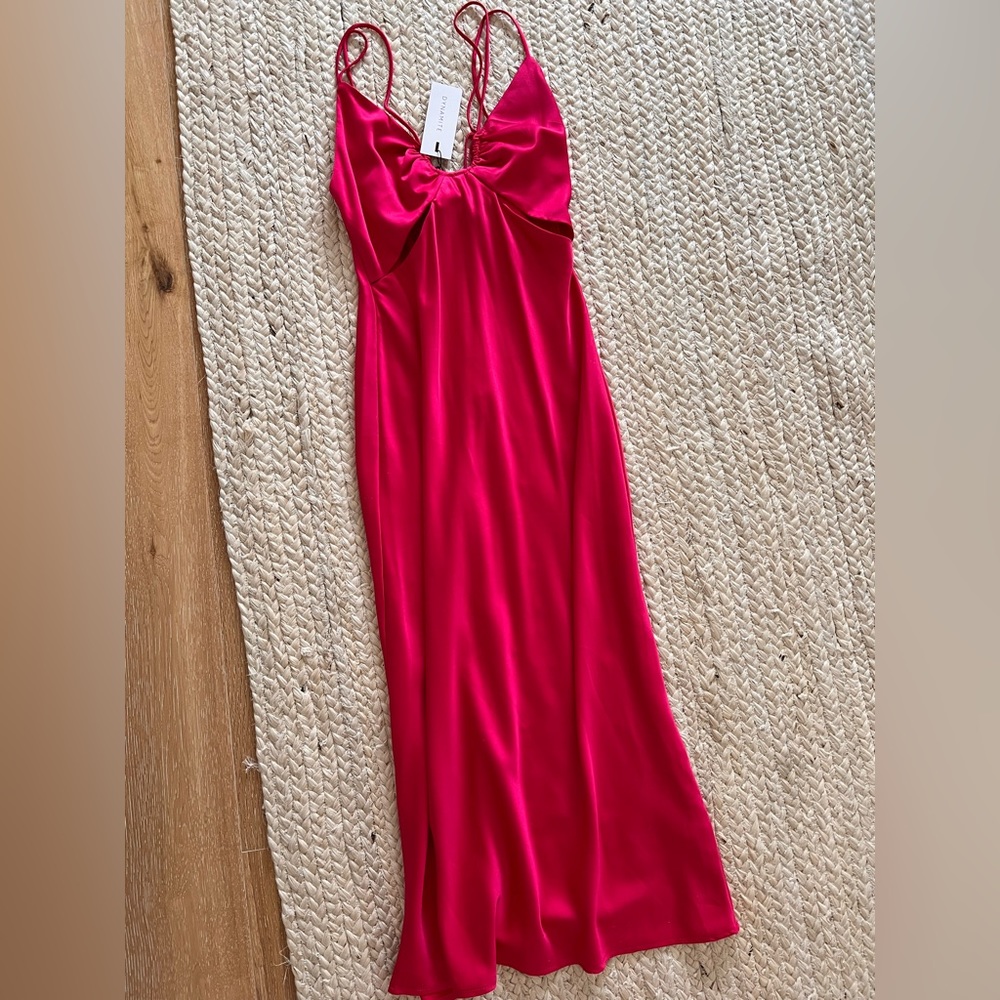 New pink dynamite satin slip dress size XXS